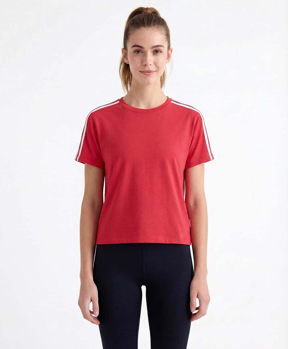 Polera deportiva mujer basica roja