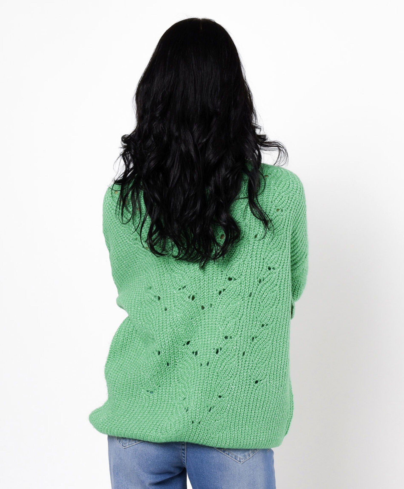 Sweater mujer verde calado Sweater mujer verde calado