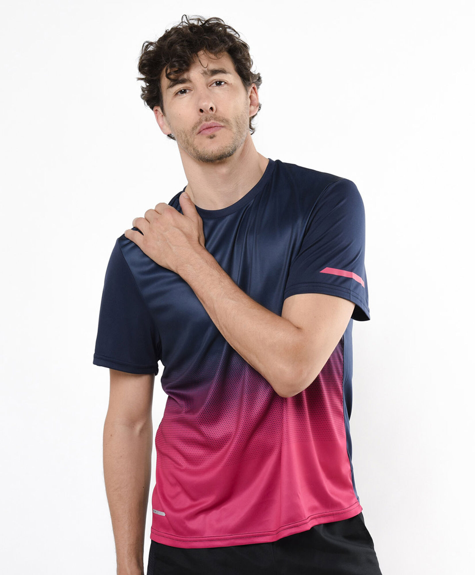 Polera deportiva hombre degradé bicolor Polera deportiva hombre degradé bicolor