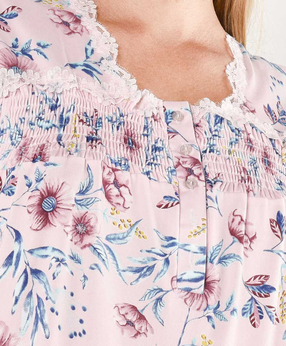 Camisa de dormir mujer florcitas rosada