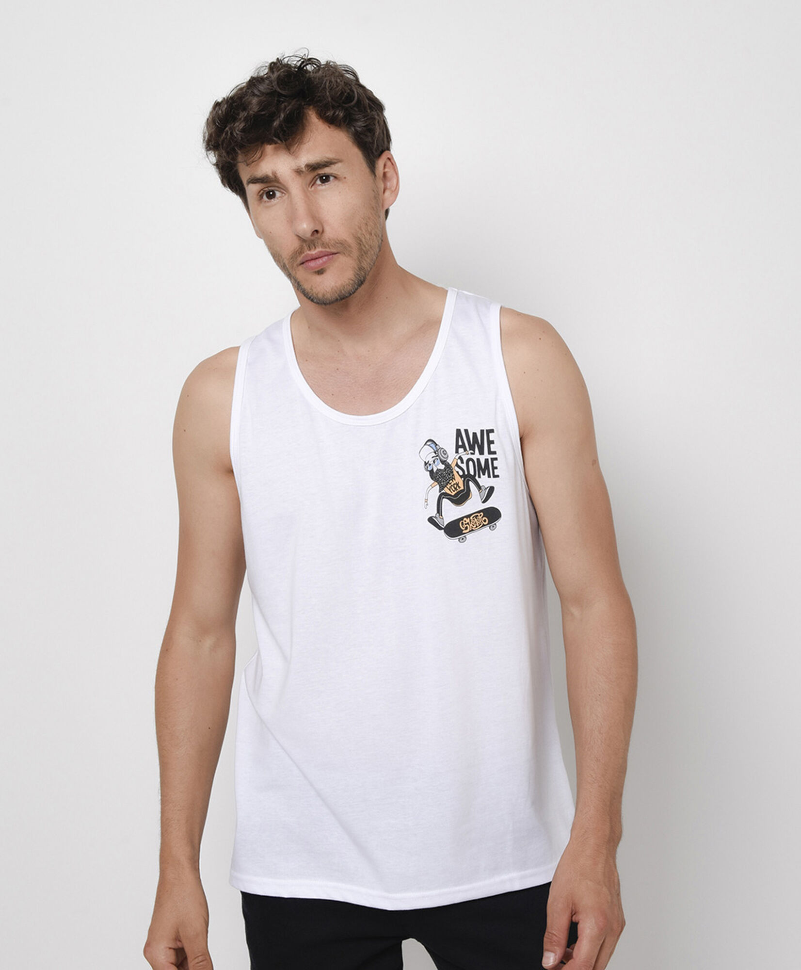 Polera hombre skate sin mangas Polera hombre skate sin mangas