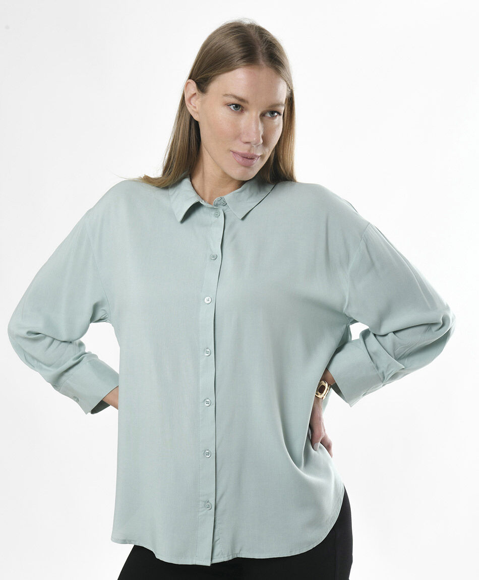 Blusa mujer lisa espalda plisada