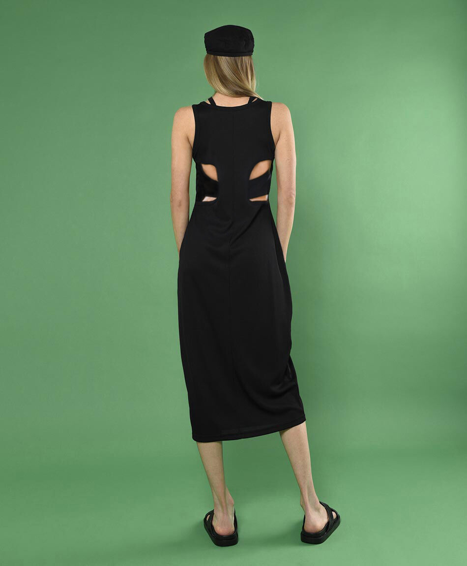 Vestido largo cuello redondo