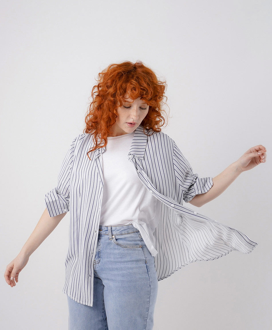 Blusa mujer listas bicolor