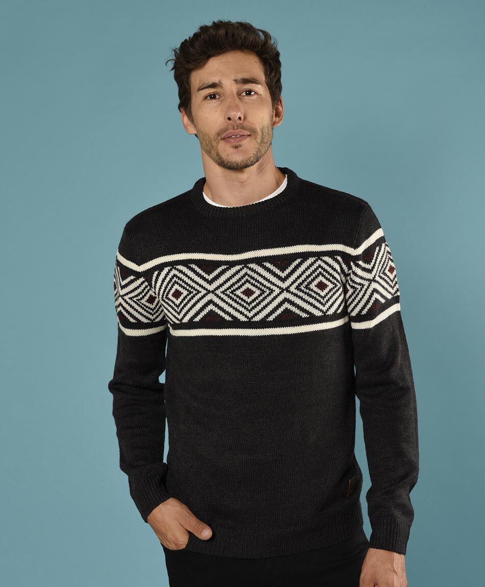 Sweater rombos cuello redondo