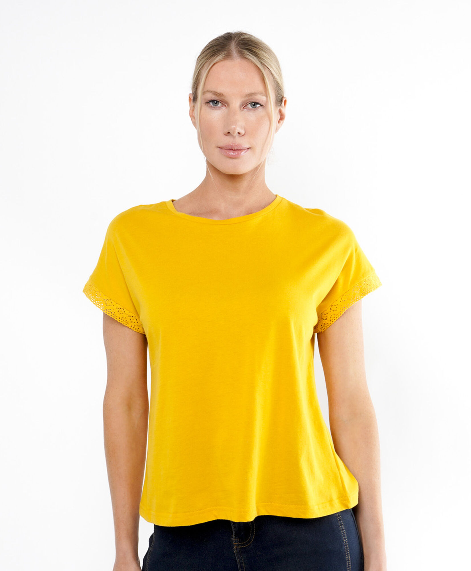 Polera mujer manga encaje Polera mujer manga encaje