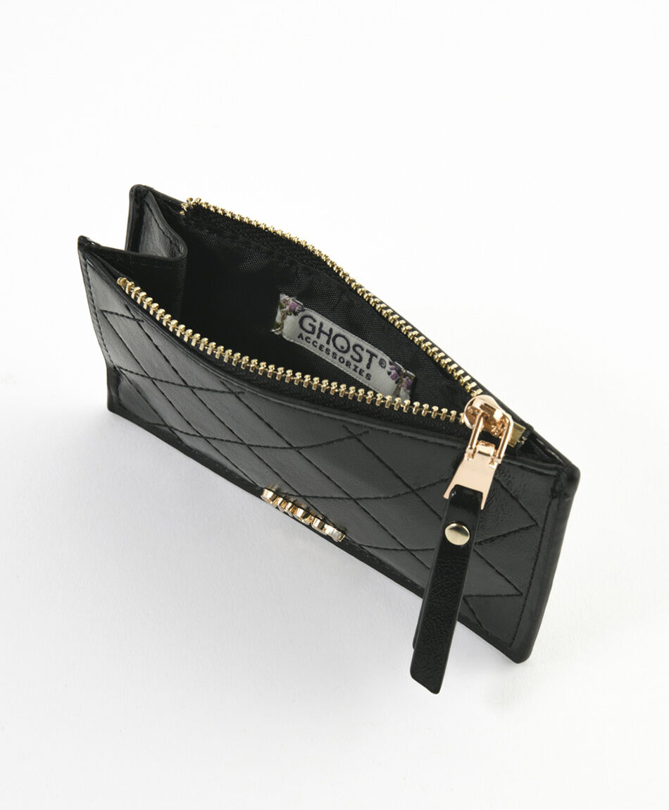 Tarjetero mujer negro rombos