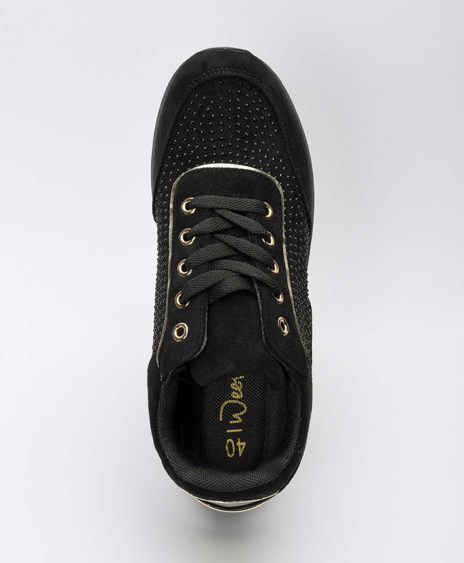 Zapatilla mujer brillos plataforma