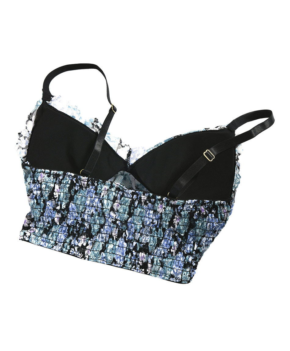 Bralette mujer floreado azul