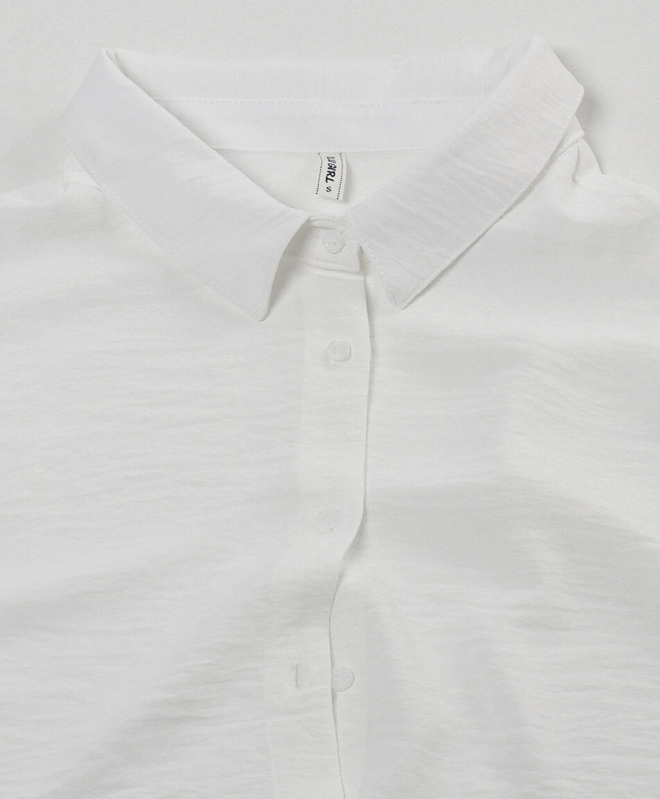 Blusa mujer lazo frontal blanca