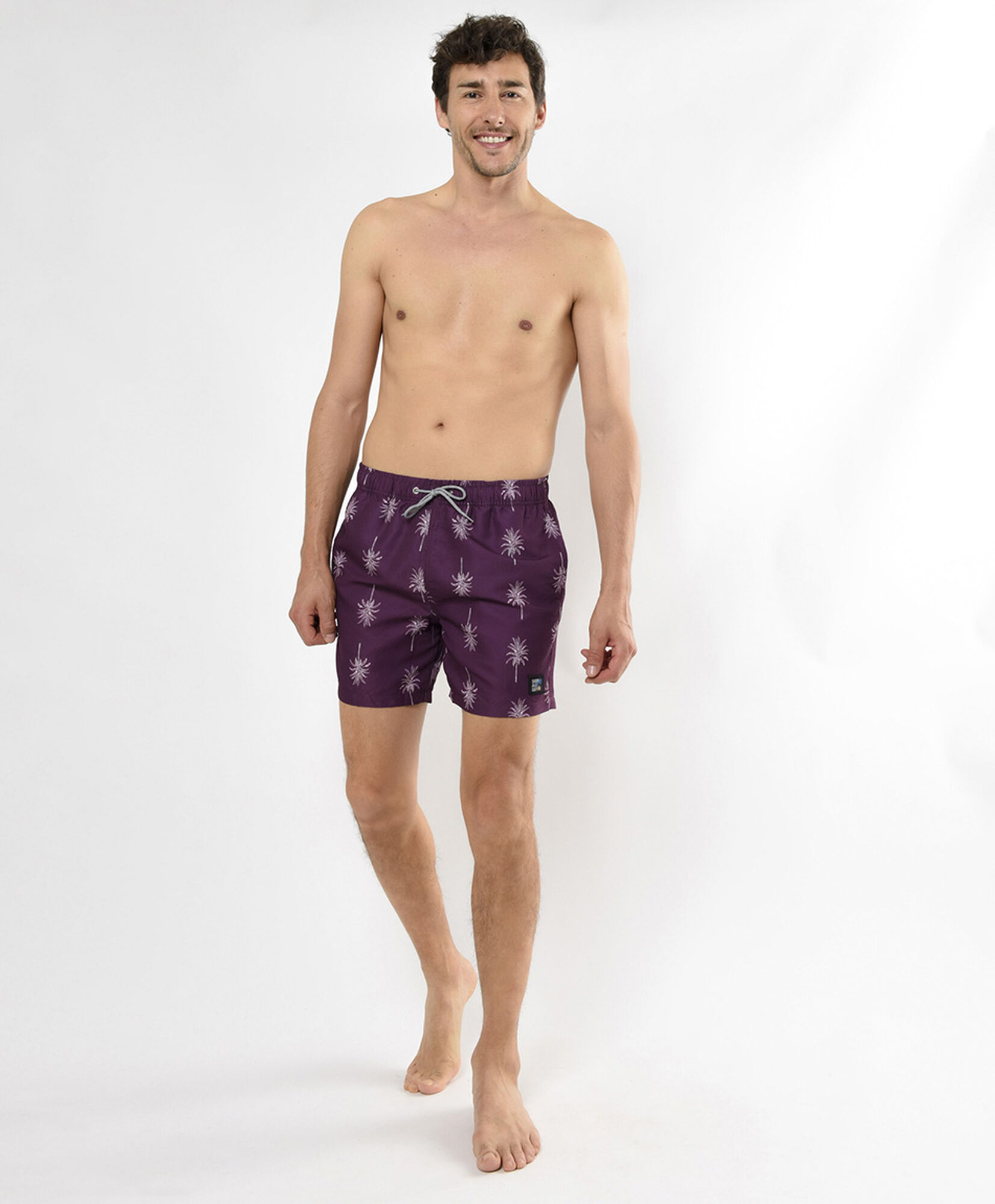 Traje de baño hombre palmeras burdeo Traje de baño hombre palmeras burdeo