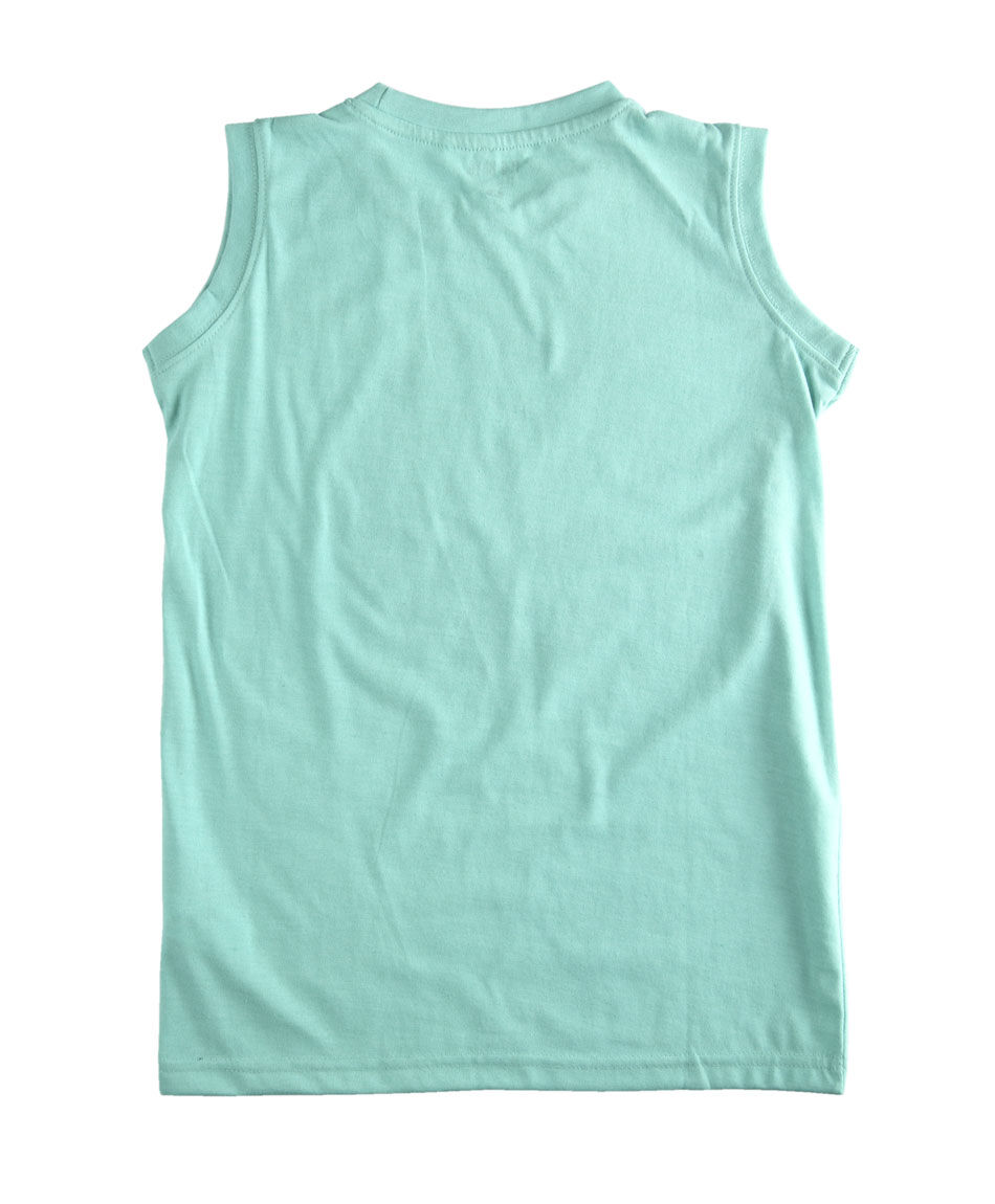 Polera sin mangas cuello redondo