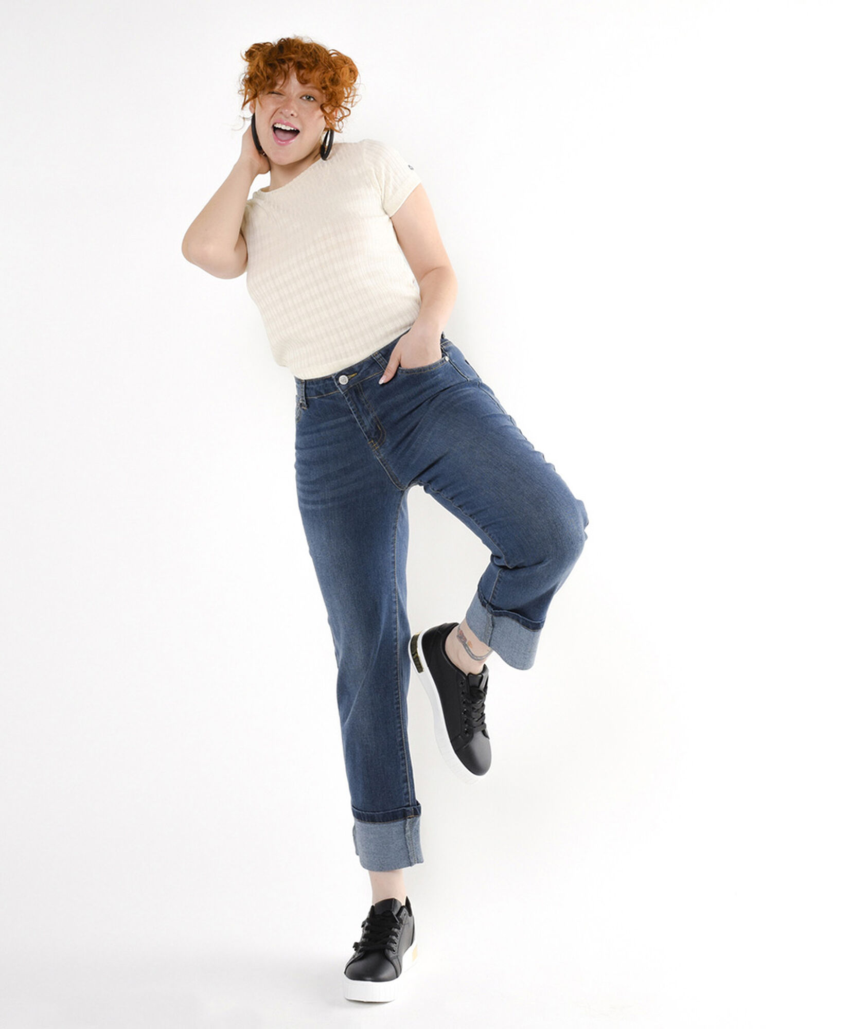 Jeans mujer basta doblada Jeans mujer basta doblada