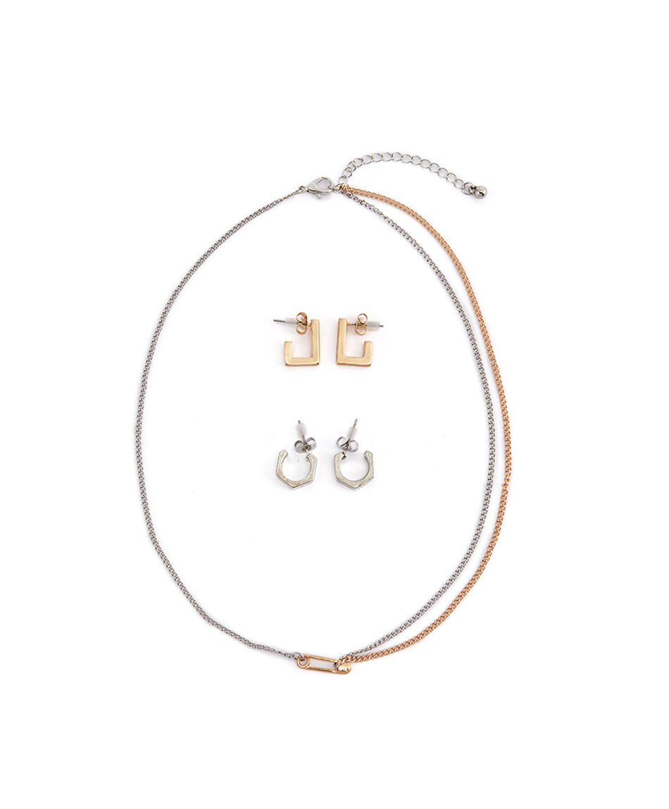 Set collar mujer silver