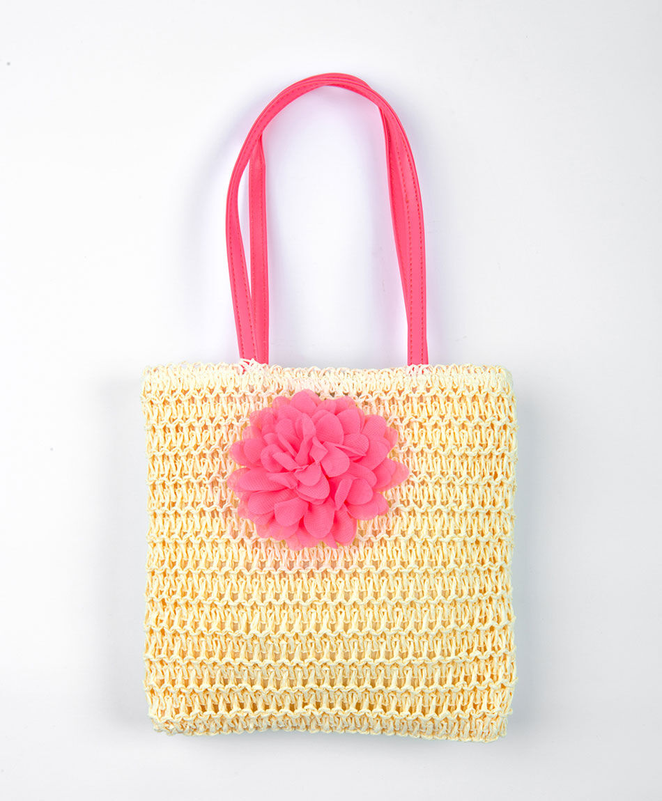 Cartera playa niña flor rosada