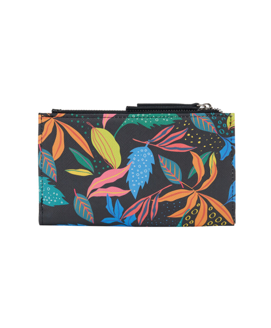 Billetera mujer print hojas