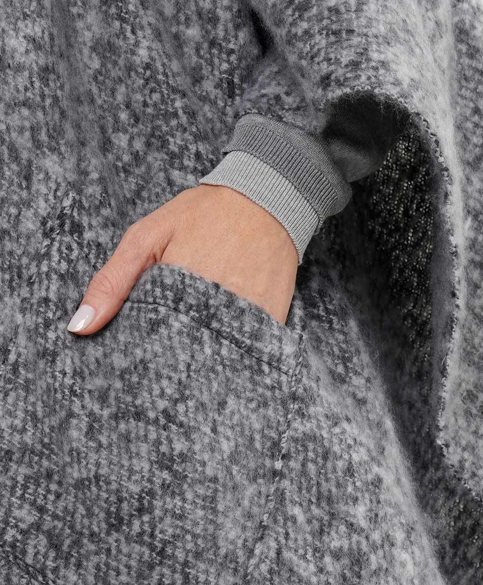 Poncho mujer dise&ntilde;o gris jaspeado