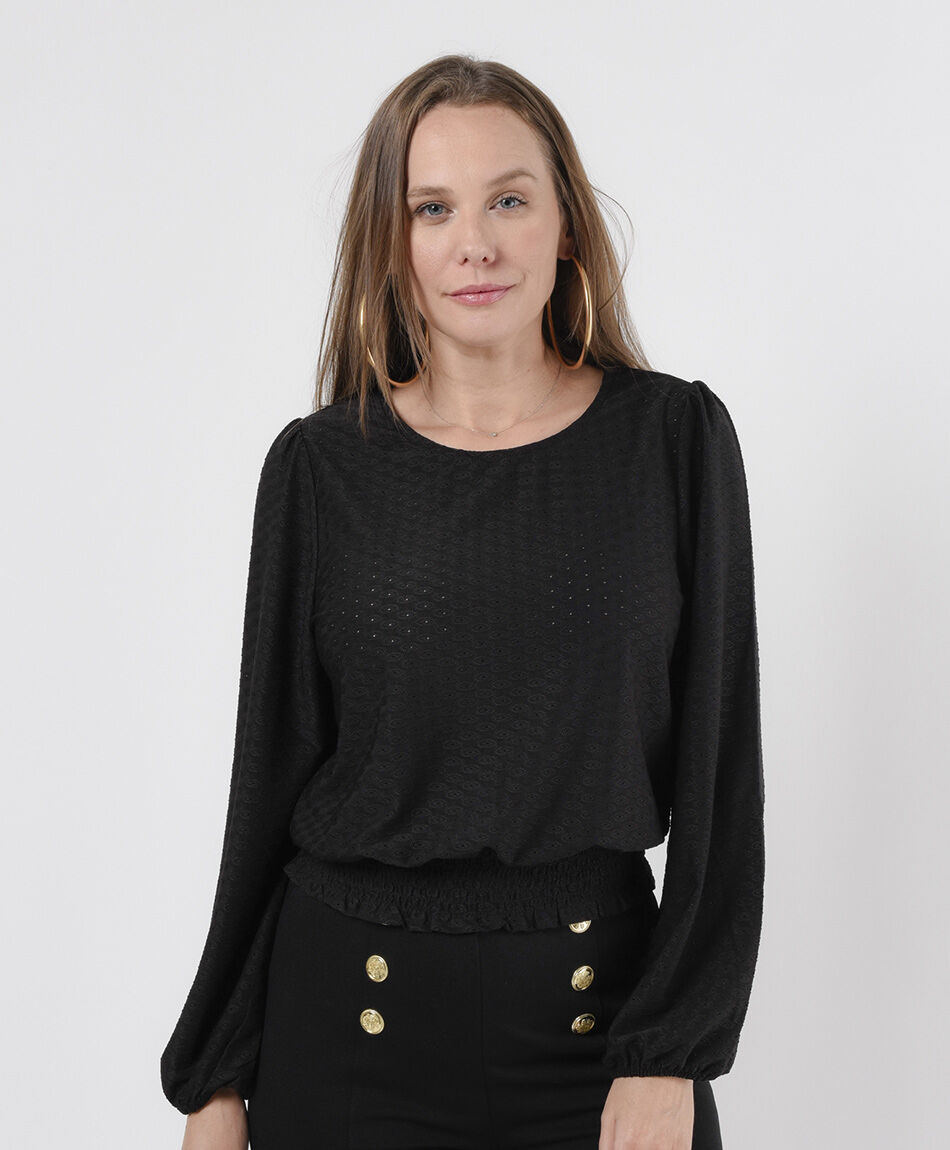 Polera mujer puntos calados