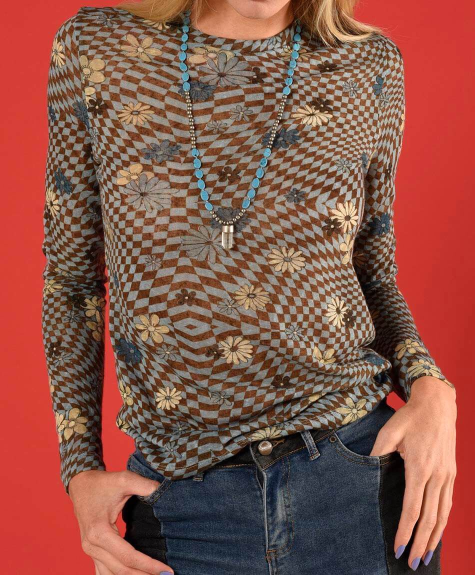 Polera mesh flor
