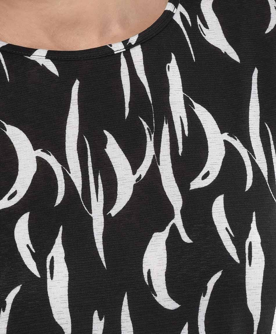 Polera mujer estampada bicolor