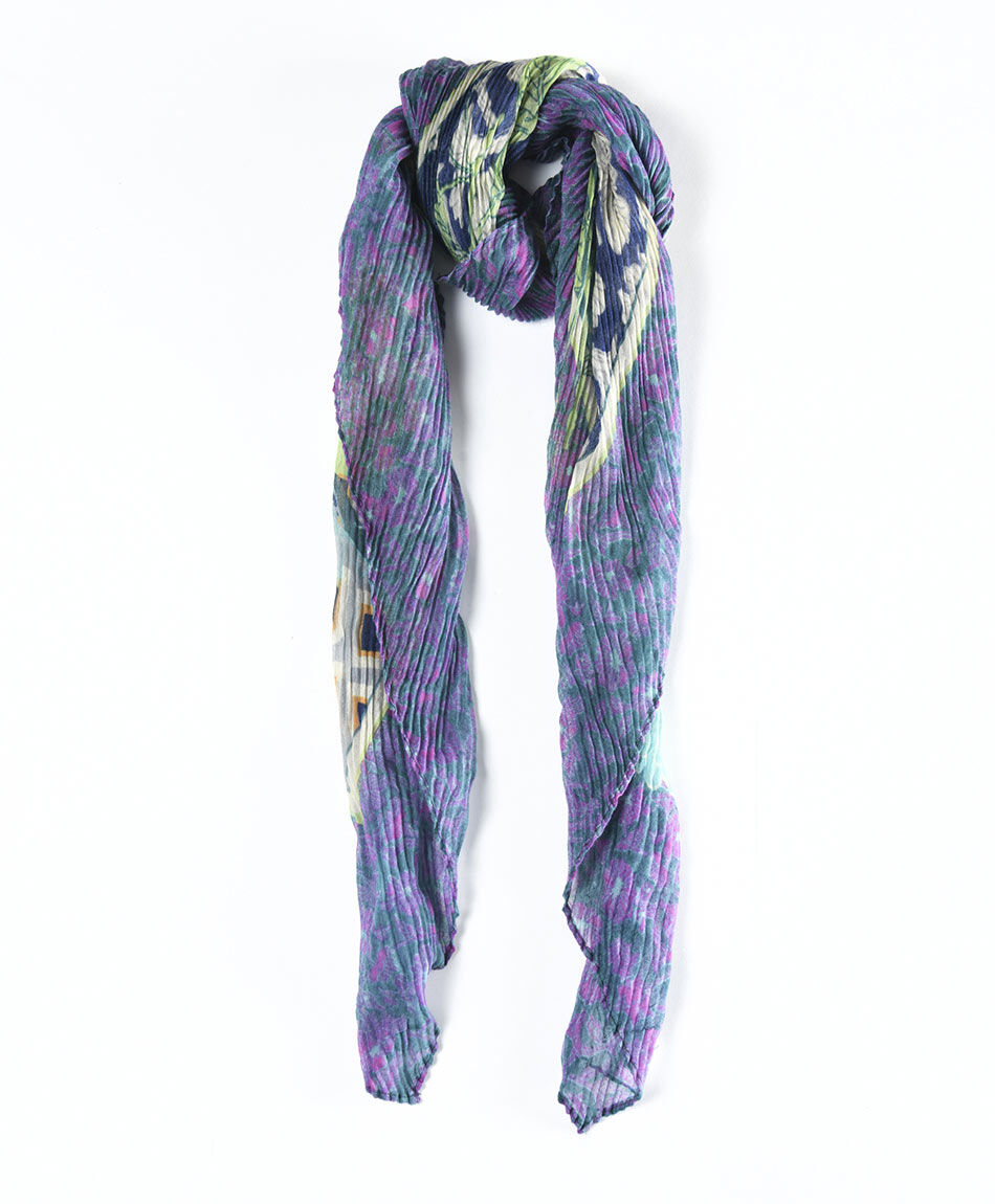 Pa&ntilde;uelo mujer corrugado flores
