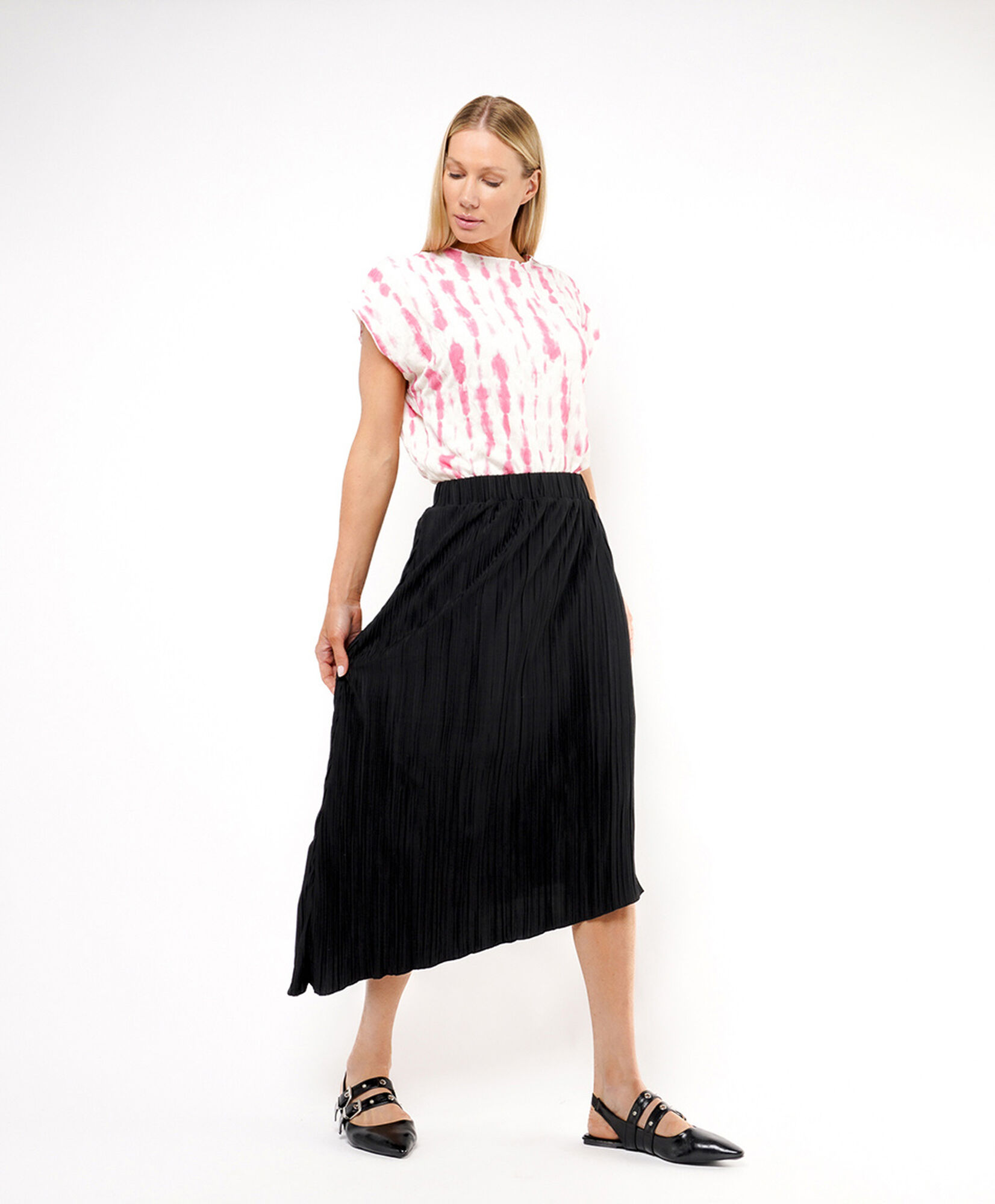 Blusa mujer pliegues asimétrica Blusa mujer pliegues asimétrica