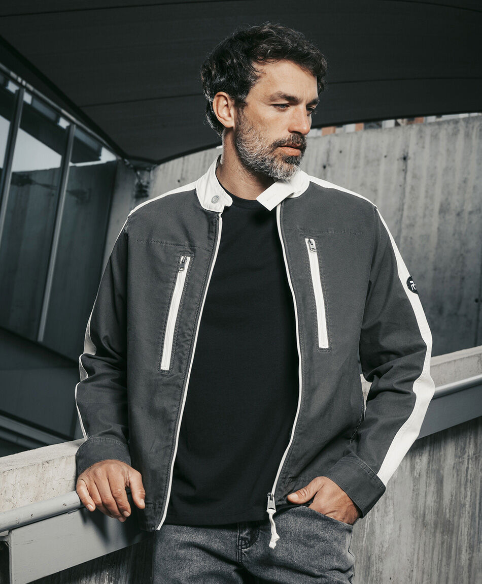Chaqueta hombre canvas bicolor