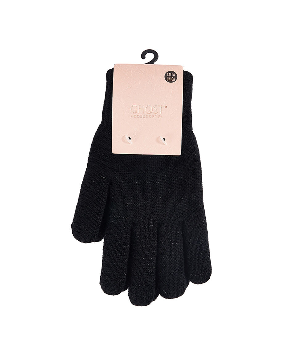 Guantes mujer lurex negro