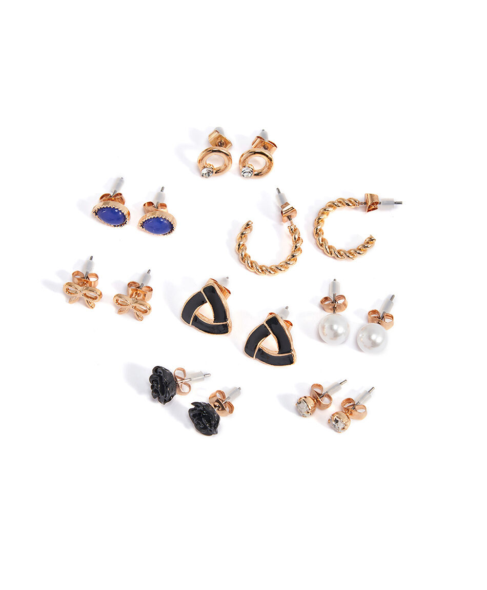 Set 8 aros mujer variedad fashion