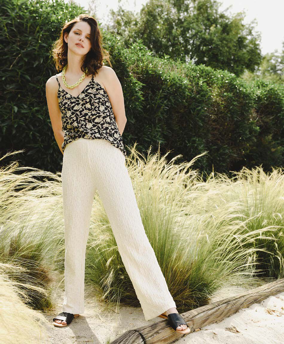 Pantalón mujer texturizado