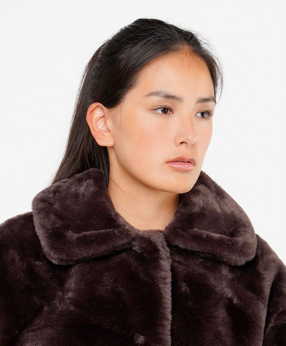 Chaqueta mujer abrigada caf&eacute;