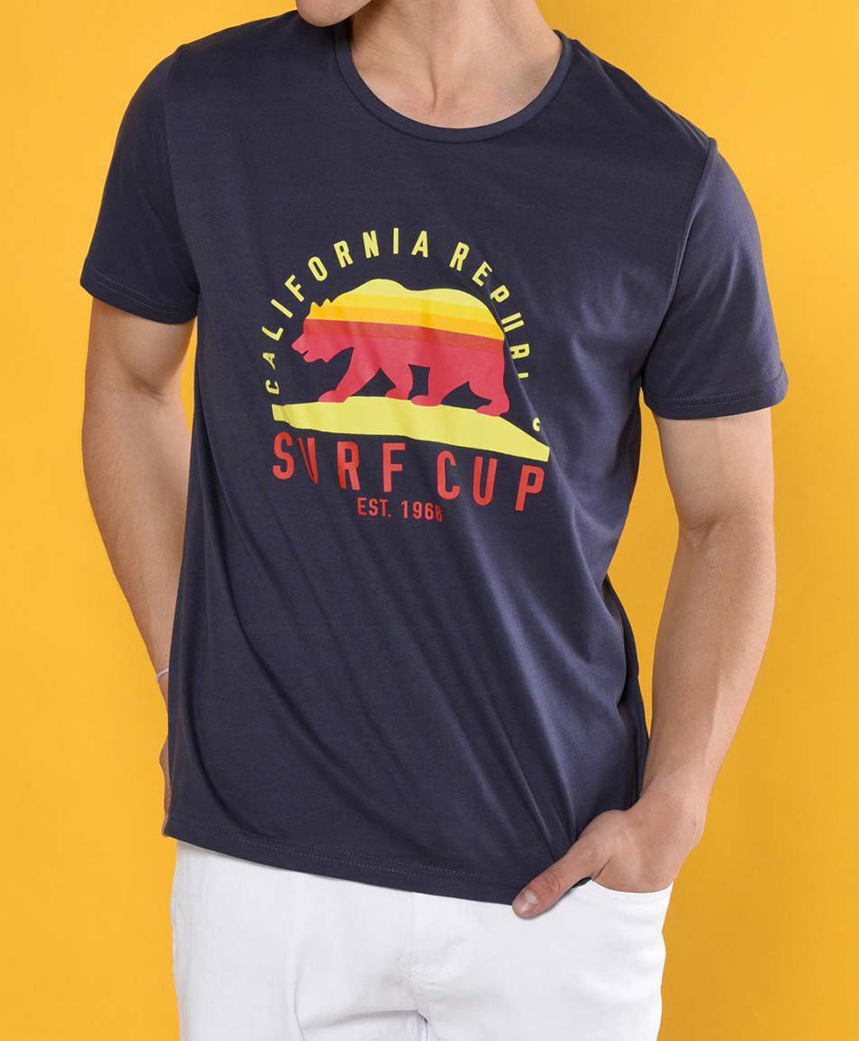 Polera manga corta cuello redondo