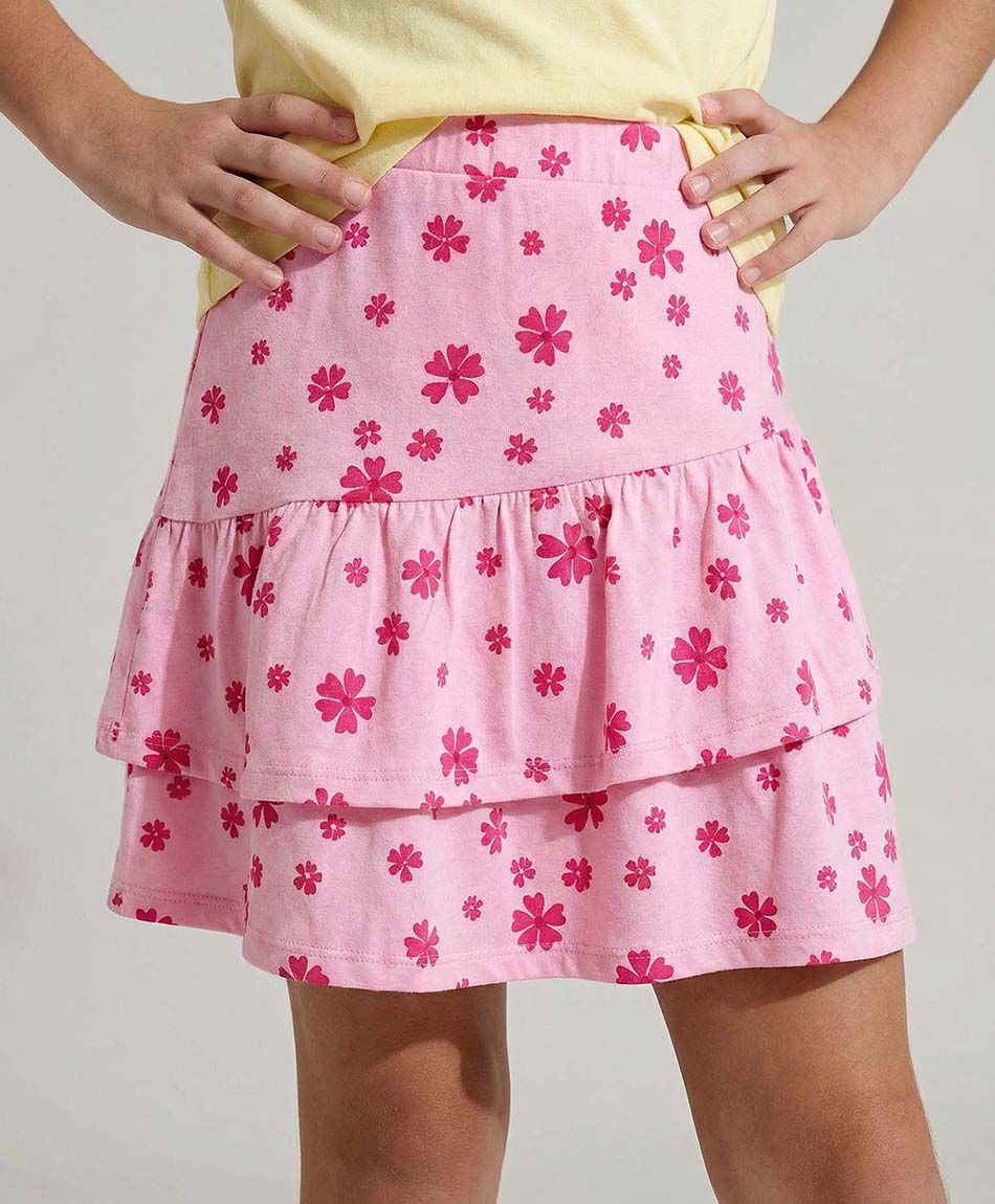 Falda ni&ntilde;a pisos flores
