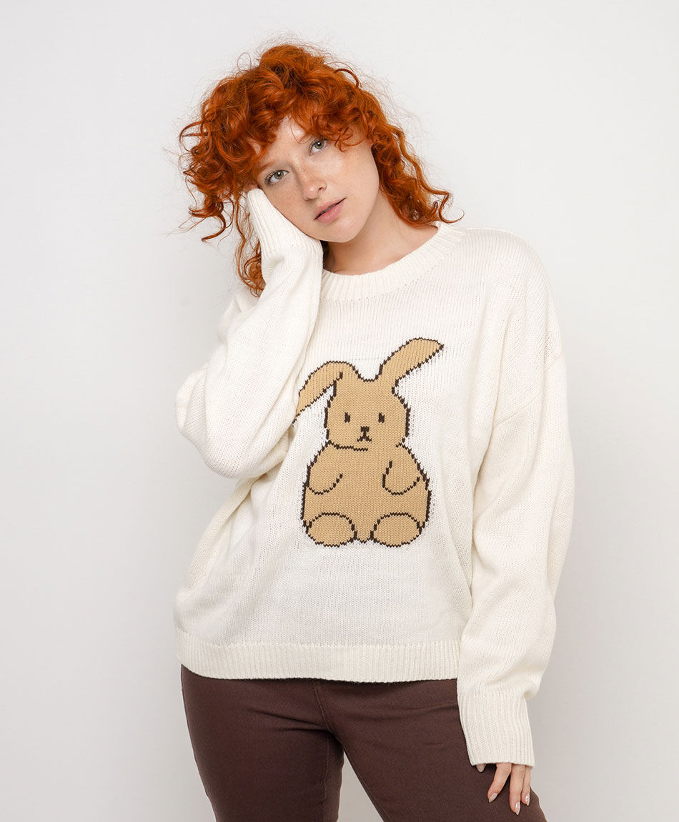 Sweater mujer jacquard conejo