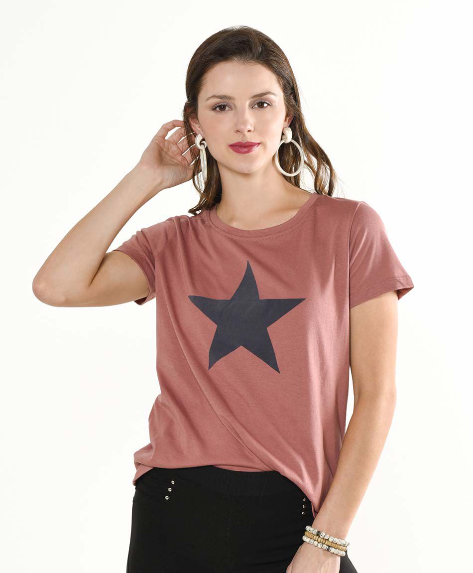 Polera manga corta cuello redondo