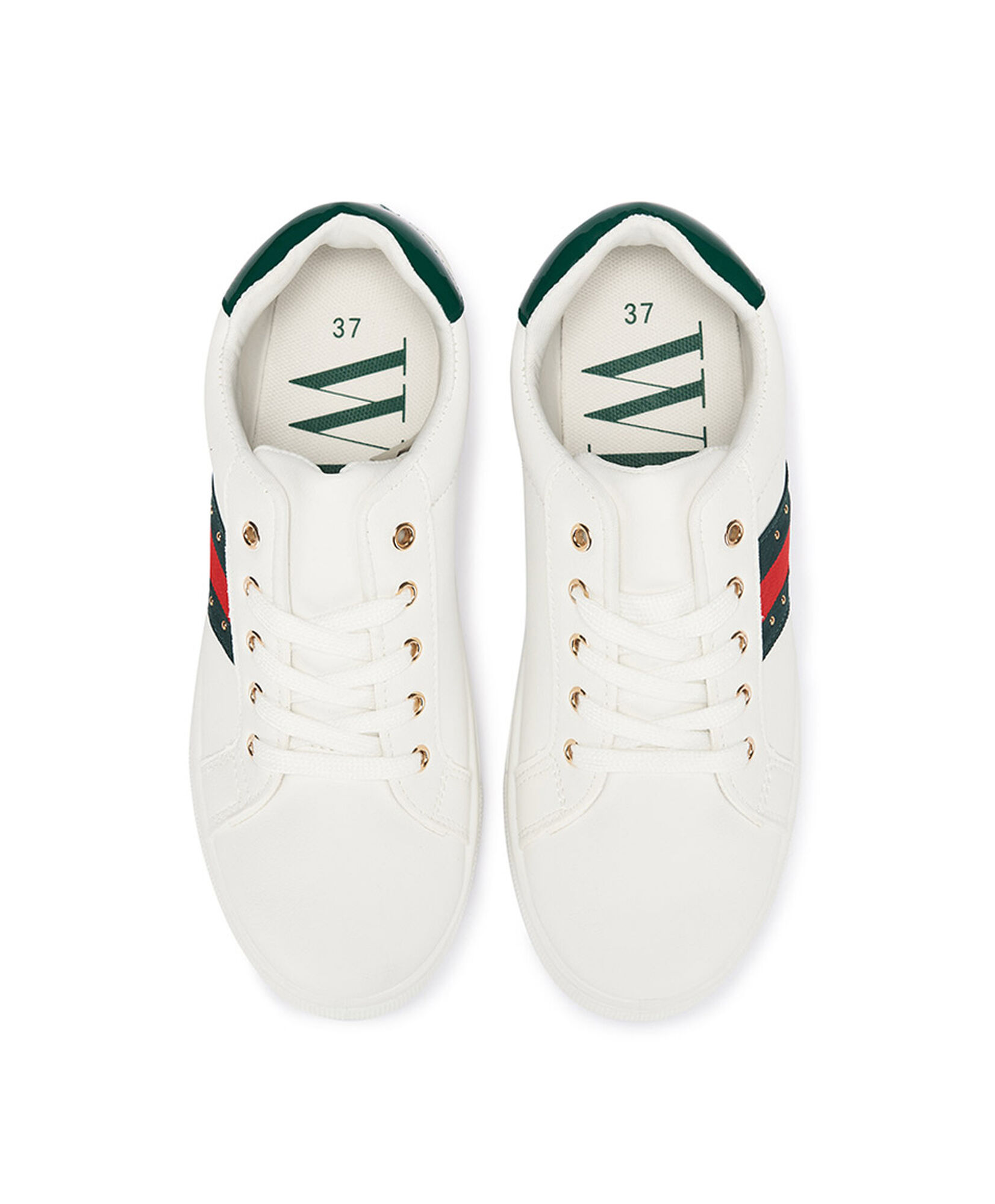 Zapatilla mujer línea verde roja Zapatilla mujer línea verde roja