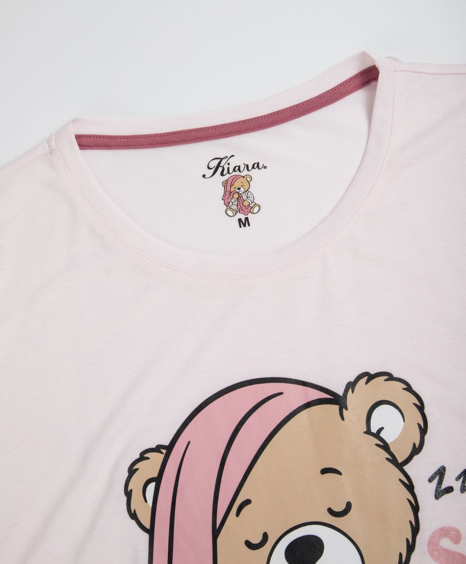 Pijama mujer capri osito rayas