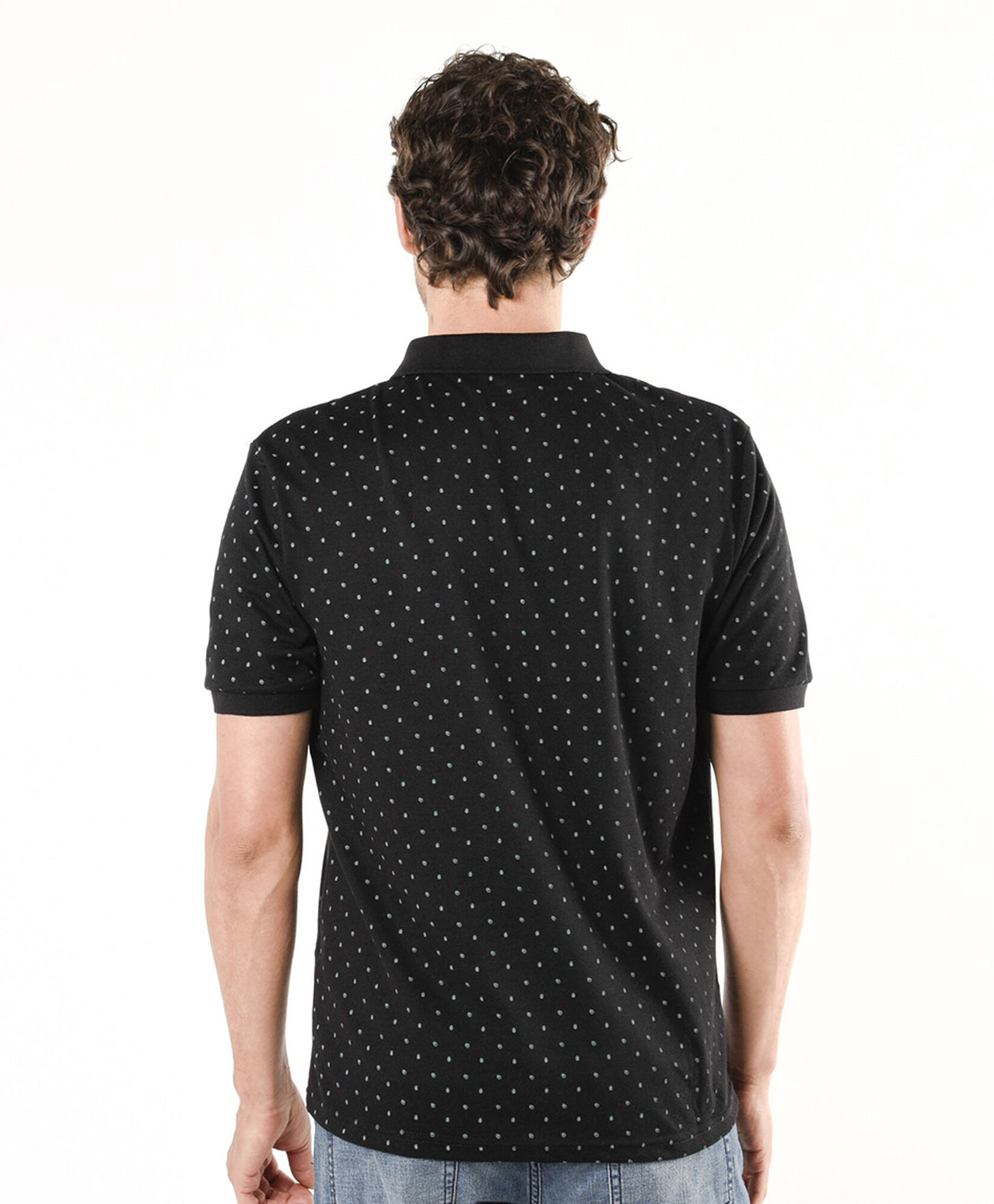 Polera hombre puntitos cuello piqué Polera hombre puntitos cuello piqué