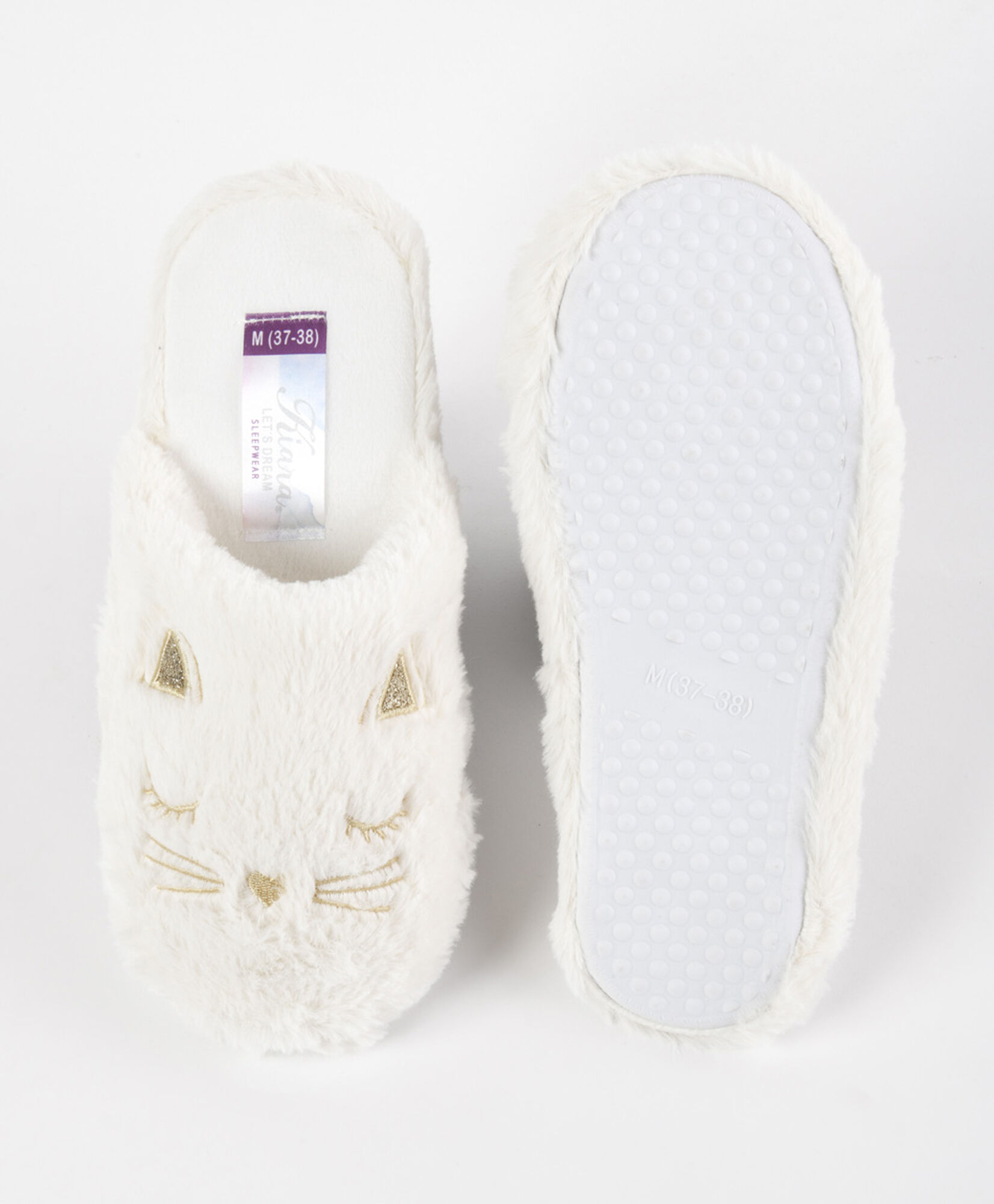 Pantufla mujer gato dorado Pantufla mujer gato dorado