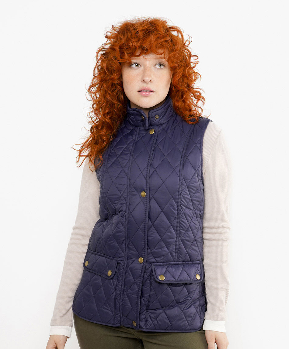 Parka mujer sin mangas entallada blue
