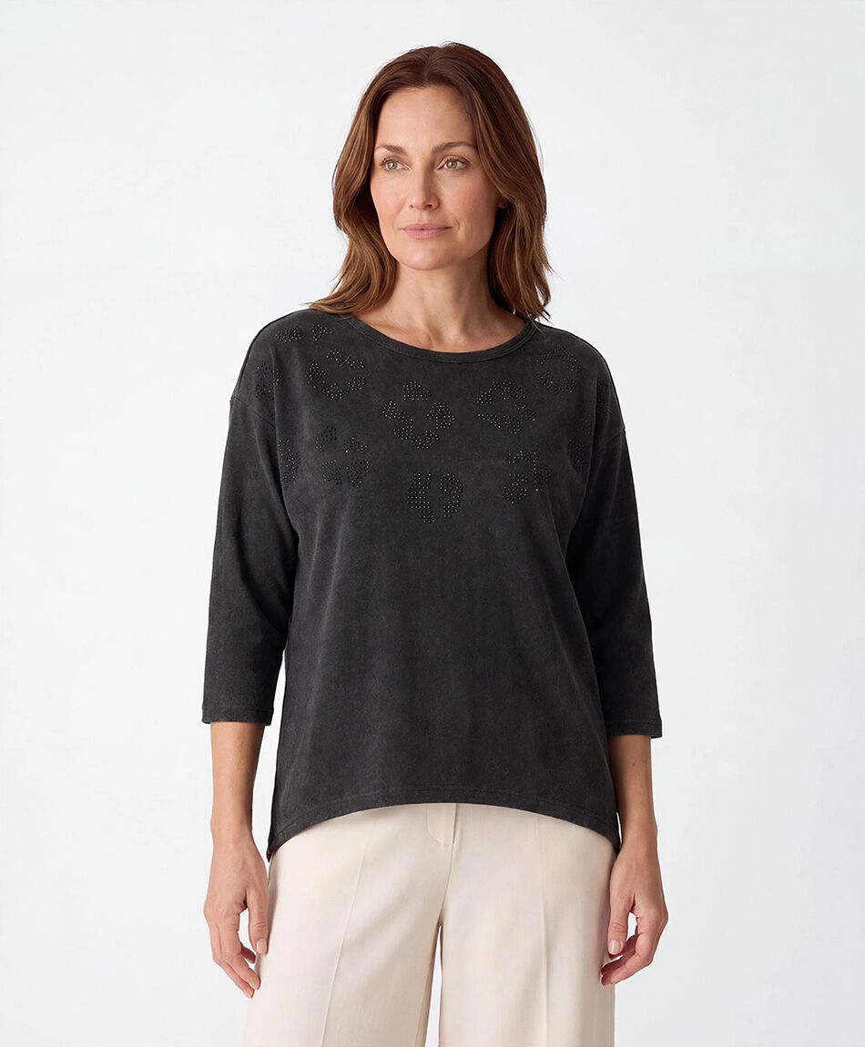 Polera mujer lanosa brillos