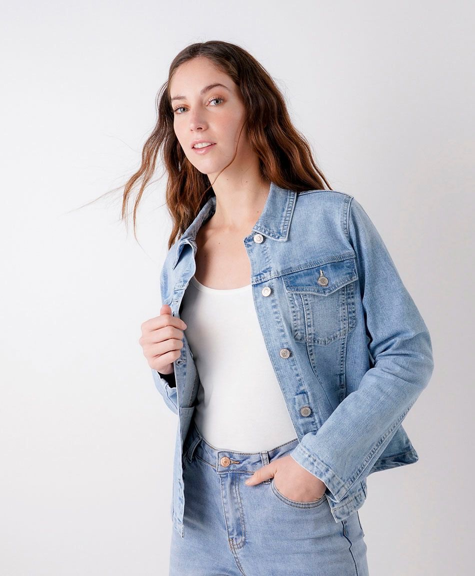 Chaqueta mujer denim entallada