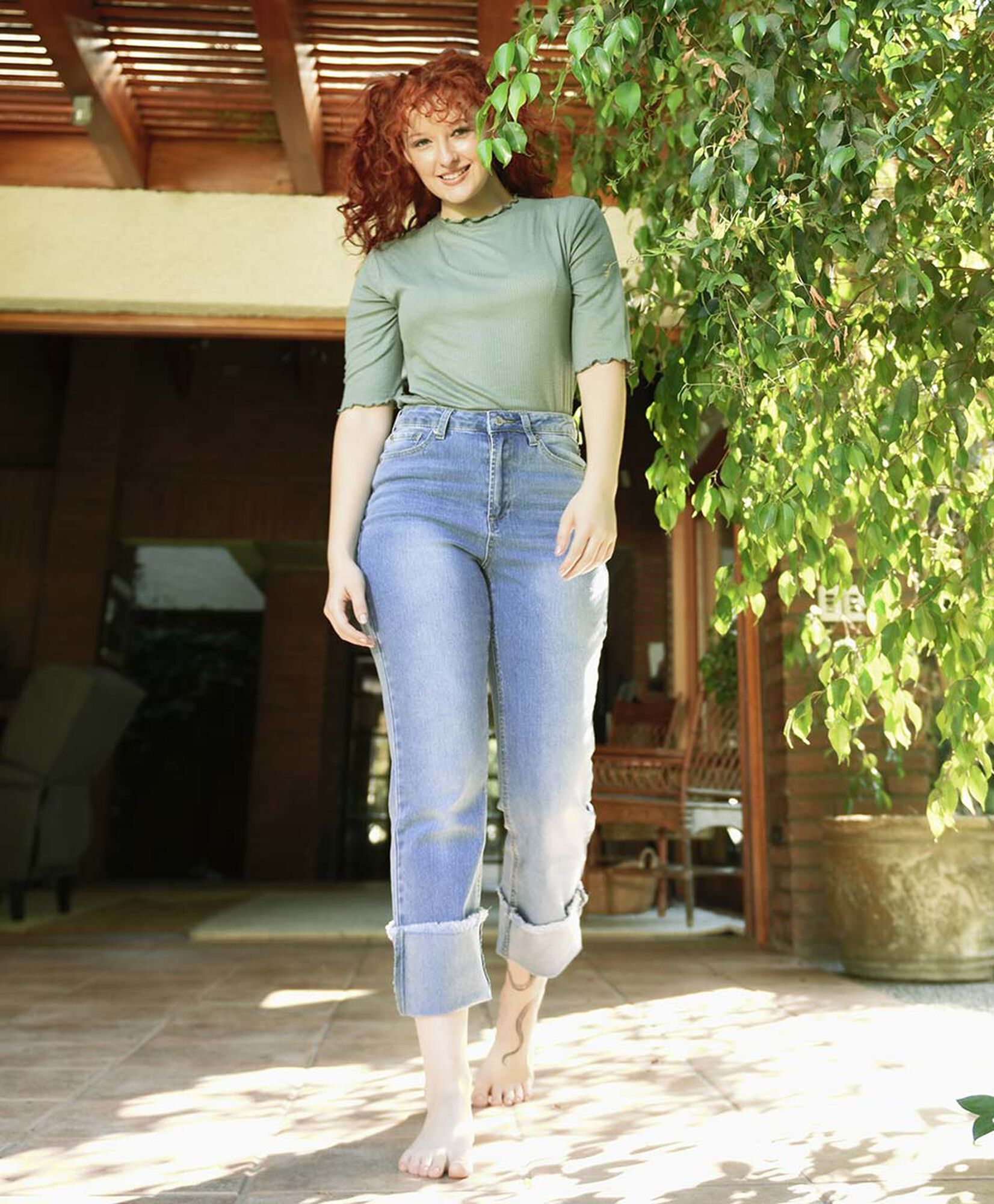 Jeans mujer desflecado tiro alto Jeans mujer desflecado tiro alto
