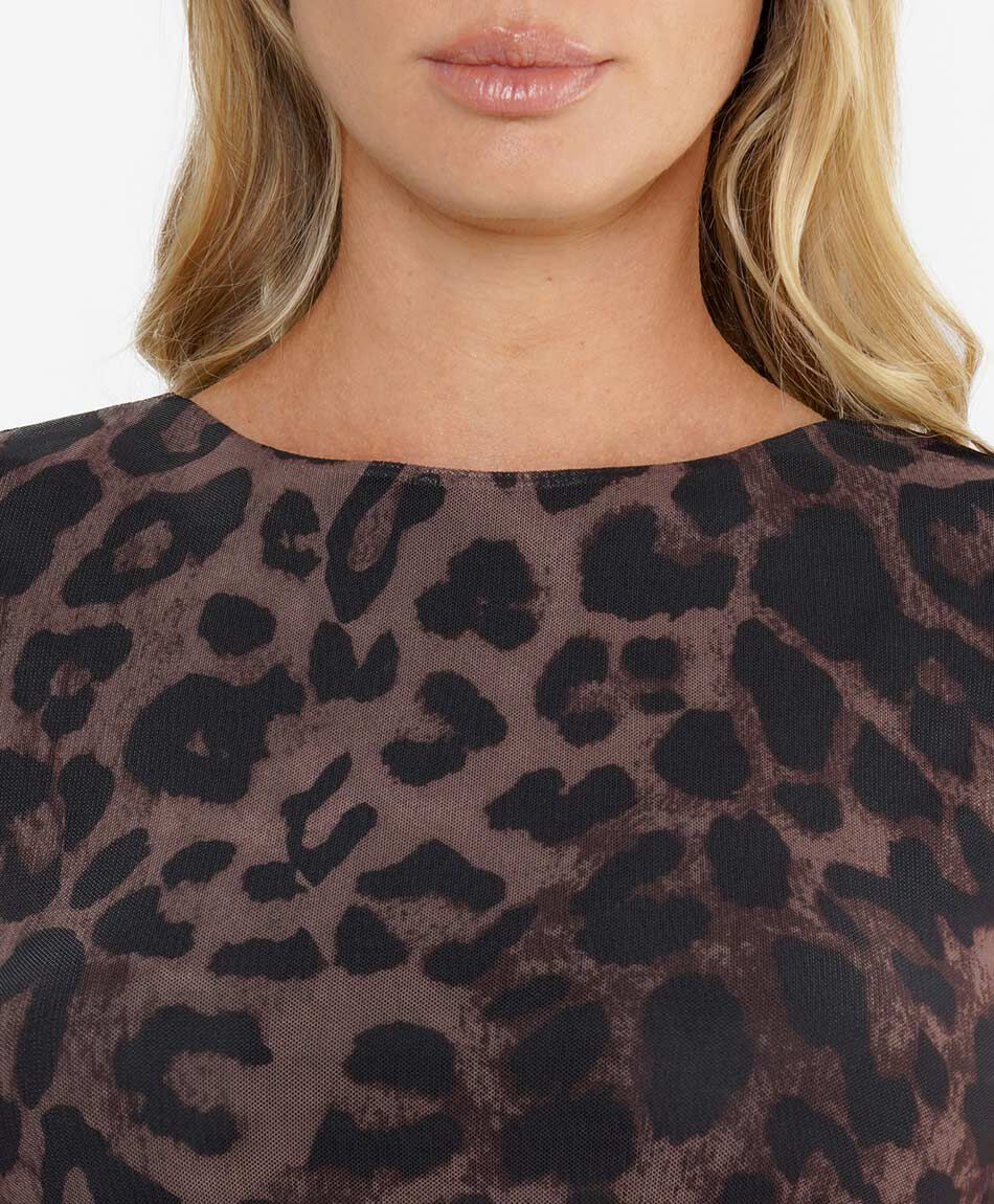 Vestido mujer animal print drapeado
