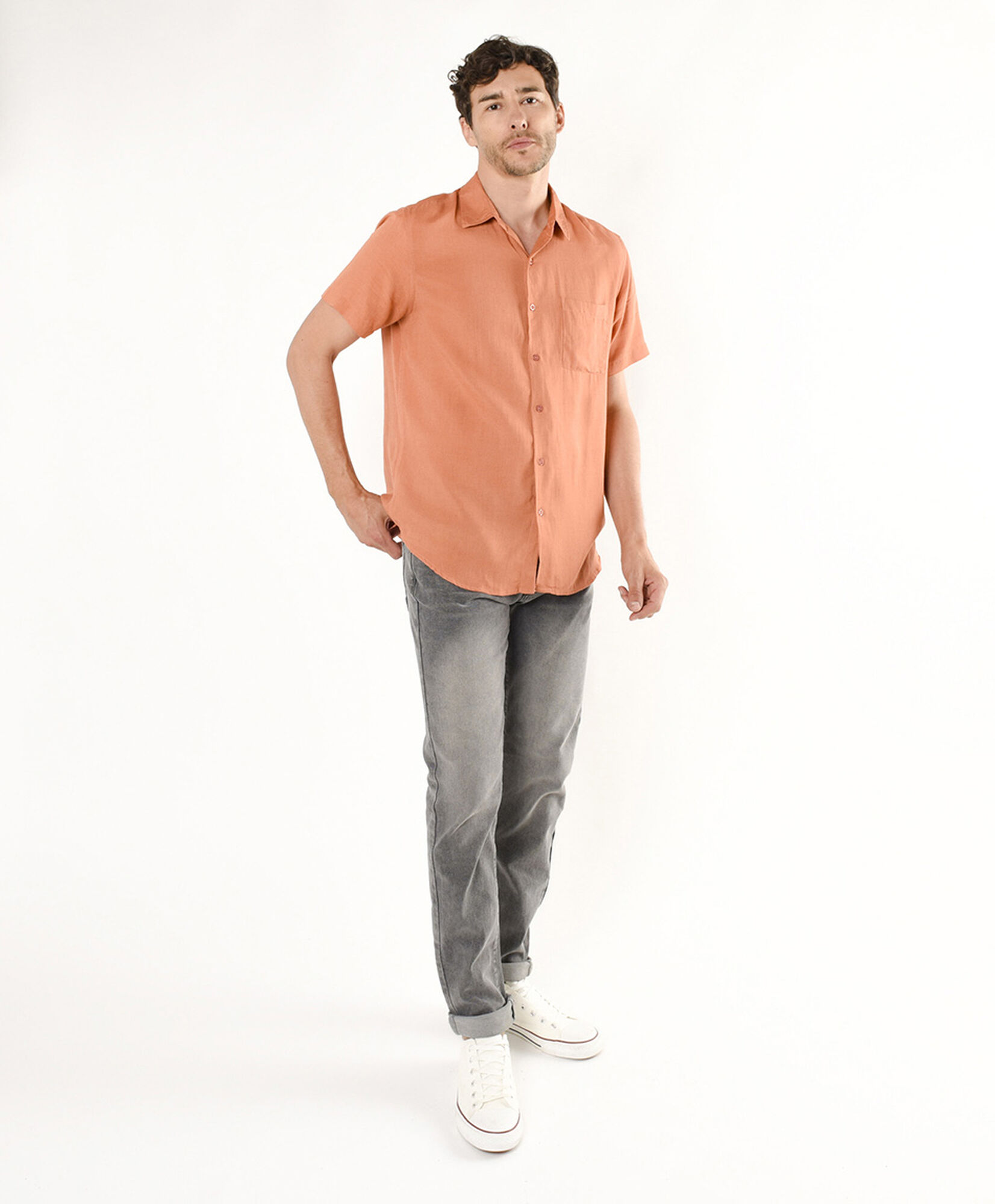 Camisa hombre lisa manga corta Camisa hombre lisa manga corta