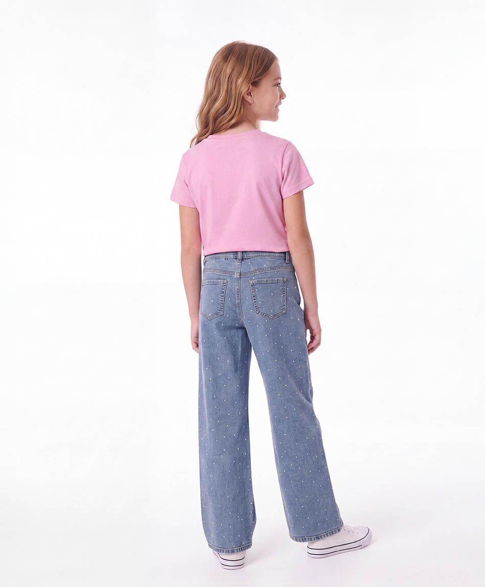 Jeans ni&ntilde;a brillos