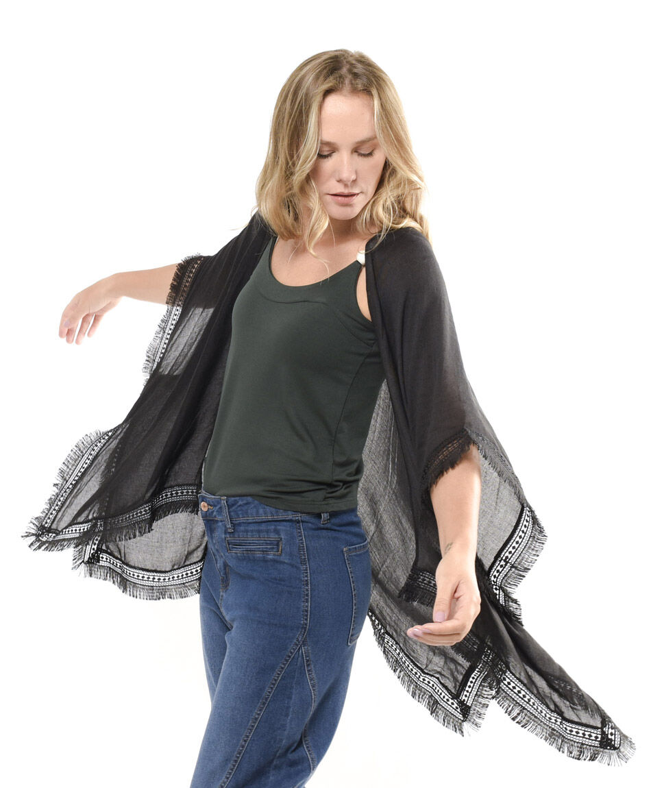 Pareo mujer liso negro