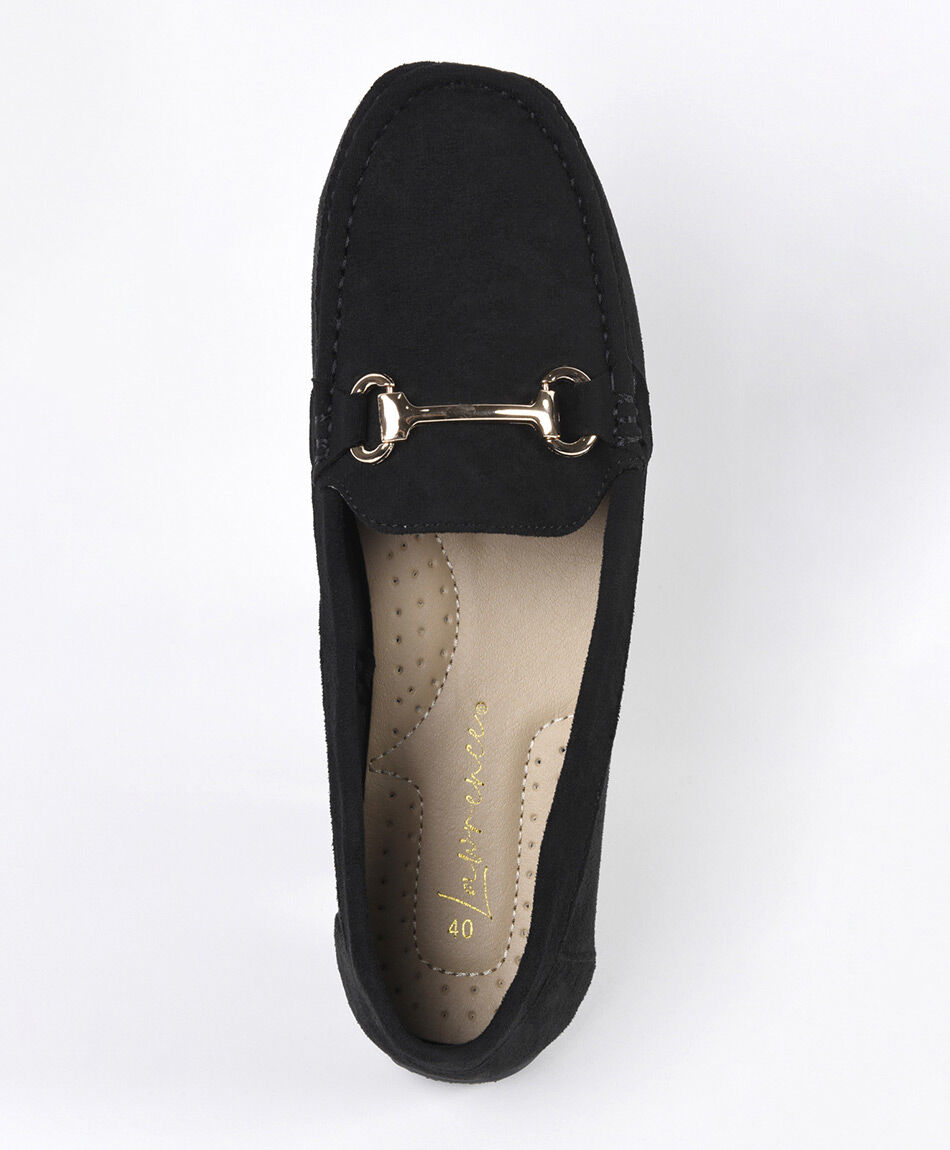 Mocas&iacute;n mujer hebilla dorada