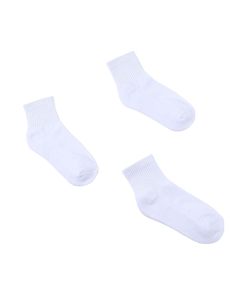Pack 3 calcetines escolar blanco