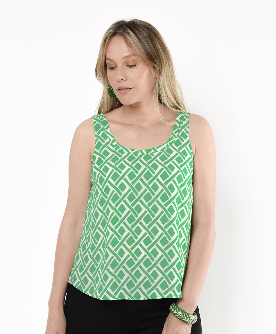 Blusa mujer cuadros bicolor